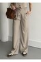 Beige Pile Detail Trousers - 8479 - 2