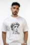 Aglayan David Design Printed Oversize White T-Shirt