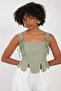 Women's Shoulder-Strap Detailed Blouse - Olive - 2