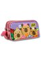 Two-Compartment Floral and Printed Purple - Pink Girls' Pencil Bag - 6205