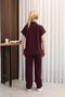 Aveline Polo Collar Women's Set Short Sleeve Relaxed Fit Wide Leg Bottom Top Set - 8