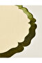 Beige And Green Embellished Round Placemat - 4