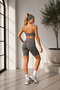 Women's Smoked High Waist Soft Textured Gathering Premium Short Leggings - 6