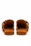 Muse Women's Tan Suede Slippers with Beads and Tassel Detail - 4