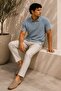 Short Sleeve Zippered Polo Collar T-Shirt - 3