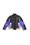 Miami - Genuine Leather Unisex Kids Blue Black Blocky Biker Motorcycle Jacket - 2