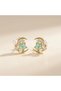 Xuping Star Pearl Detailed Zircon Stone Gold Women's Stud Earrings - 2