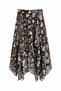 Yulanis Patterned Ruffle Skirt Brown