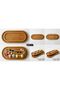 Polmak 3-Piece Natural Bamboo Wood Presentation Set - Oval Serving and Presentation Plate (Pm-512)