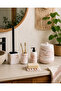 Decorative Bohemian Style Marble Pattern 5-Piece Bathroom Set Trash Can, Toilet Brush Liquid Soap Dispenser Solid Soap Dish and Toothbrush Holder Set - 3