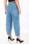 Plus Size Elastic Waist Pocketed Lycra Denim Mom Cut Women's Trousers - 5