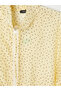 Lcw Modest Yellow High Neck Polka Dot Gathered Women's Tunic - 3