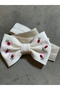 Red and White Embroidered Baby Bandana - 4