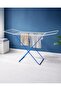 Foldable Clothes Drying Rack, 16 Metre Drying Space, Silver Metal Frame with Turquoise Accents - 4