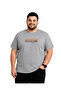 Men's Plus Size Melange Gray Crew Neck Short Sleeve Overcome T-Shirt 3Xl-4Xl-5Xl-6Xl