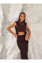 Premium Woven Fabric Crop Blouse and Midi Skirt Two-Piece Set - 4