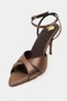 Monica Brown Satin Ankle Belt Detailed Women's Thin Heeled Shoes - 6