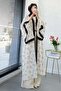 Premium Bat Sleeve Tulle Modal Long Kimono - Beige - 6
