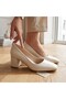 Comfortable Fit, Simple and Stylish Leather Patterned Thick Heeled Neolit Shoes