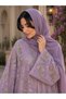 Purple hand embroidery party wear Abaya&Hijab