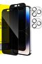 Privacy Full Coverage Screen Protector for iPhone 14 Pro 6.1-Inch with Camera Lens Protector, Anti-Spy Tempered Glass Film, 2-Pack Each