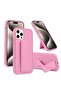 Light Pink Magnetic Phone Case for iPhone 15 Pro Max 2023 - Kickstand, Grip, Strap