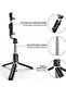 Portable Selfie Stick Tripod with Light with Detachable Bluetooth Remote, 41 Inch Extendable Tripod - 2