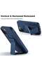 iPhone 16 Pro Blue Magnetic Car Mount Kickstand Case – Premium Silicone Multi-Stand with Vertical & Horizontal Hand Strap Grip - 3