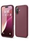 Burgundy Liquid Silicone iPhone 16 Plus Case – Slim Shockproof Full Body Protection with Soft Microfiber Lining, Scratch-Resistant