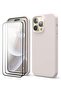 [3 in 1] iPhone 15 Pro Max Case with 9H Tempered Glass, Liquid Silicone Shockproof Cover