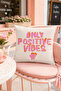 Only Positive Vibes Text Printed Decorative Throw Pillow Cover Modern Living Room Decor 43X43 cm - 2