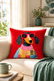 Dog with Glasses Pop Art Patterned Decorative Throw Pillow Cover Modern Living Room Decor 43X43 cm - 5
