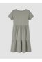 Lcw Comfort Green V-Neck Layered Dress - 3