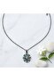 Abalone Mother-Of-Pearl Compass Star Zircon Stone Medallion Necklace - 4