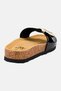 Women Slip On Open Toe Cork Sandals, Black - 2