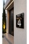 Uptab Series - Glossy Black Plexiglass Door Number Apartment Number, Hotel, Apartment Number Self-Adhesive with Elevator Number 14X10 cm - 2