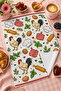 Happiness Rooster and Colorful Floral Patterned Country Kitchen Mediterranean Stylish 2-Piece Kitchen Towel Set 35X55 - 3