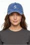 Letter S Cobalt Blue Embroidered Washable Vintage Unisex Hat