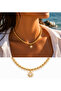 Gold Stone Sun Ball Necklace - 2