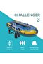 68370EP Challenger 3 Inflatable Boat Set: Includes Deluxe 48in Boat Oars and High-Output Pump – Triple Air Chambers – Welded Oar Locks – 3 Person – 660lb Weight Capacity - 2