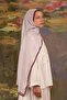 شال ناعم منقوش بنمط قطرات الماء باللون الأرجواني - 4