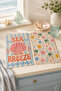 مجموعة مناشف المطبخ الحديثة ذات النمط الرجعي من Sea Breeze Sea Shell Summer Pastel، مكونة من قطعتين، مقاس 35x55 - 5