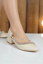 Stone Striped Short Heeled Casual Women's Classic Shoes 3 cm