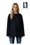 Wide Sleeve Oversize Long Sleeve Black Tshirt 100% Cotton Printed Summer Wear - 2