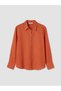 Ozmarka New Season Orange Women's 100% Linen Shirt - 4