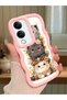 Vivo Y19S Compatible Case Camera Protector Pink Silicone Couple Phone Case Cat Pattern