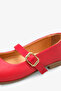 Nikol Women's Genuine Leather Ballerinas - Red - 5