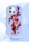 Poco C55 Compatible Case Camera Protector Blue Silicone Couple Phone Case Floral Pattern - 2
