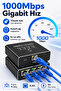 مقسم إيثرنت 1x4 ذو 4 منافذ RJ45، موزع كابلات شبكة متوافق مع Cat5/6 بسرعة 1000 ميجابت في الثانية - 2
