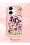 Redmi 13C Compatible Case Camera Protector Pink Silicone Couple Phone Case Floral Pattern - 2